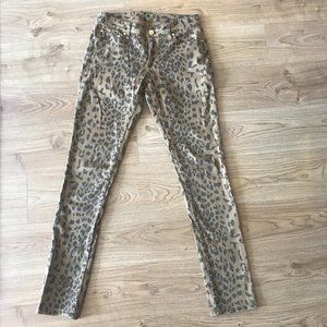 C Wonder Skinny Jeans Womens Mid-Rise Leopard